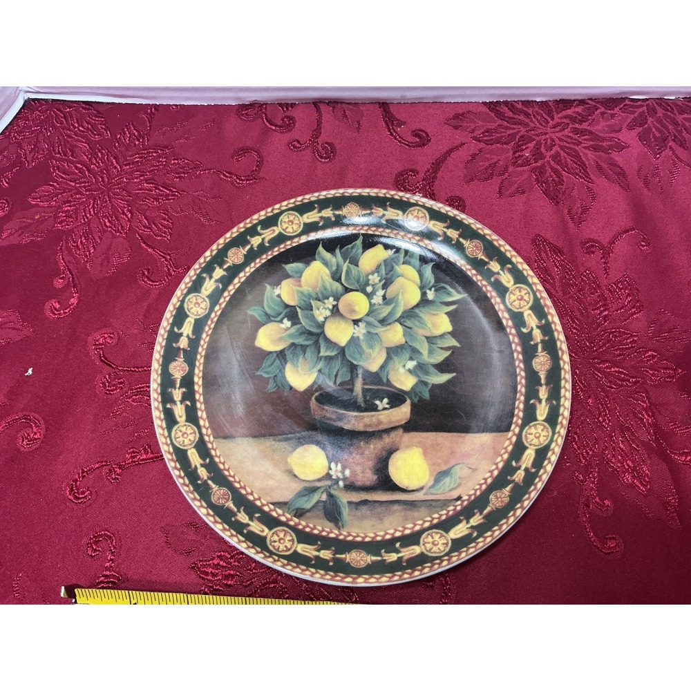 Formalities by Baum Bros Mediterranean Collection Lemons Decorative Plate 8 inch
